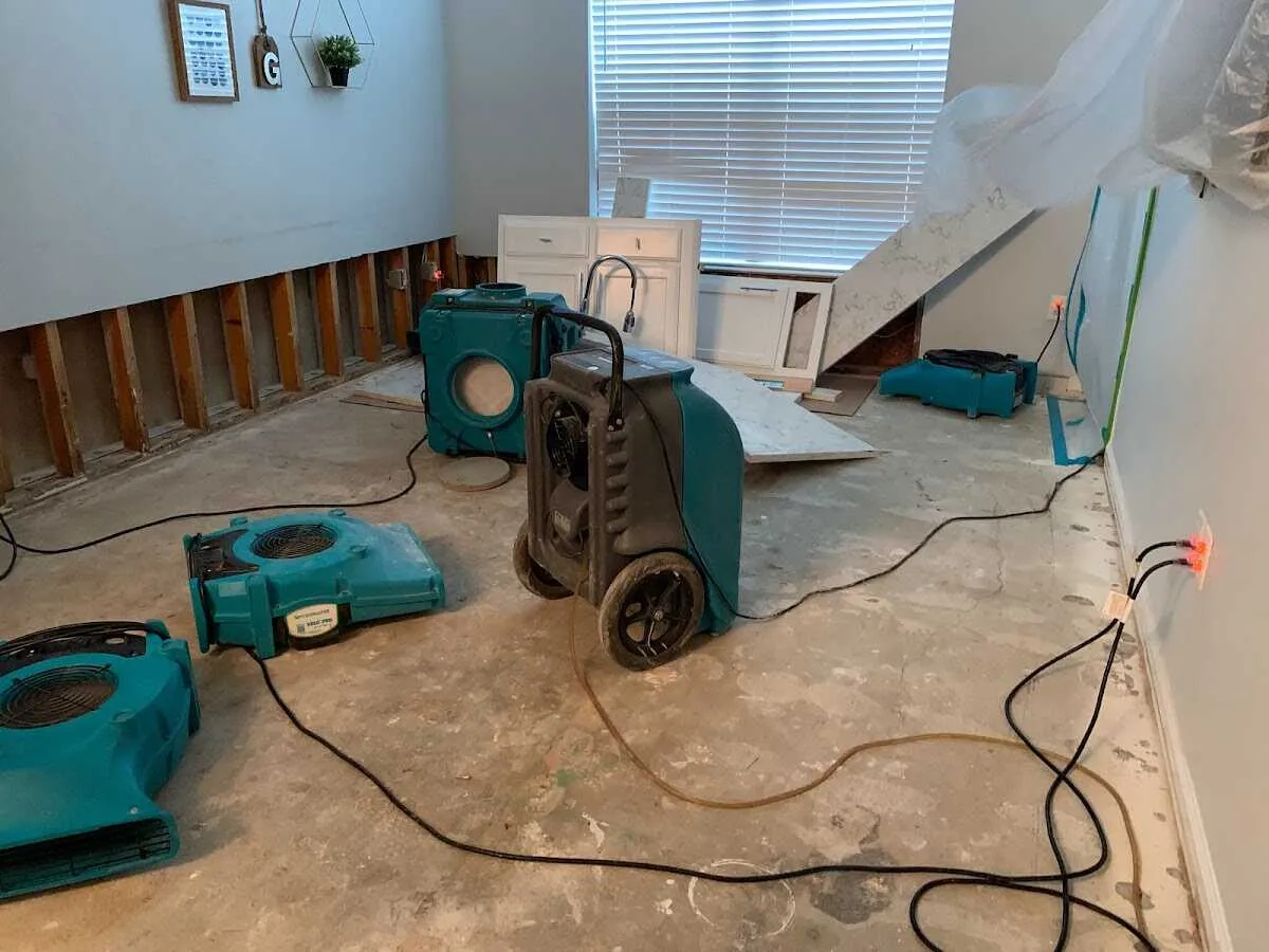 Dehumidifier in flood-cut room for Water Extraction & Removal in Lehigh Acres